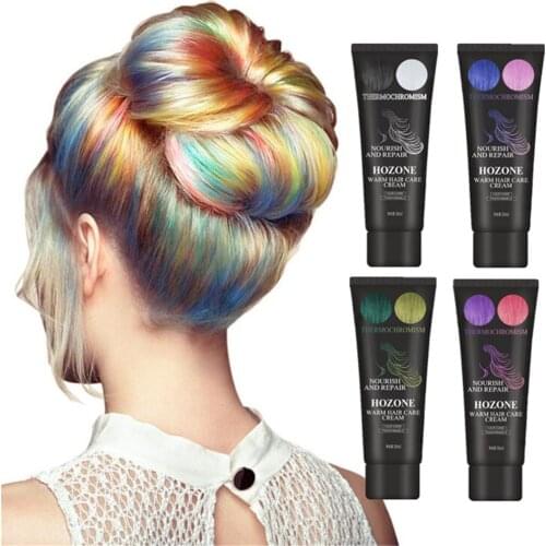 Thermochromic Color Changing Hair Popular Color Number Purple Disposable Paint Dye Cream For Hair Styling Nightclub Essentials