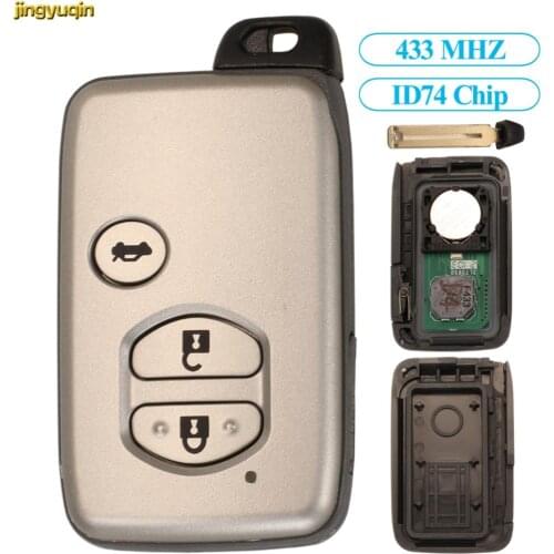 Jingyuqin Remote Car Key Fob Control 433MHZ ID74 For Southeast Asia Toyota Camry Highlander Crown FSK/ASK 2/3 Buttons Smart Card