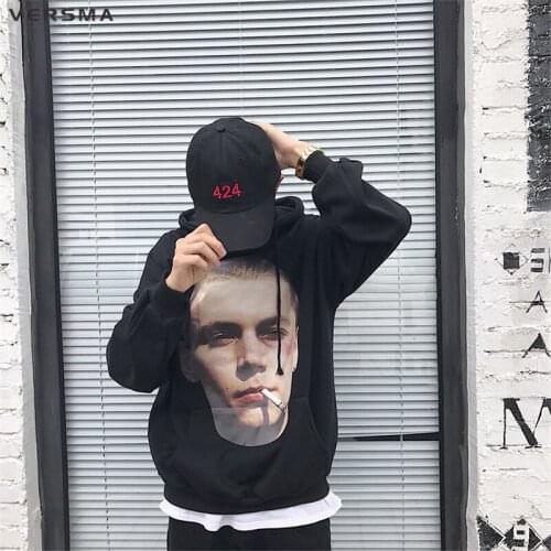 VERSMA Japanese Harajuku GD Stranger Things Printed Men Hoodies Sweatshirts Autumn High Street Hip Hop Loose Hoodie Men Pullover