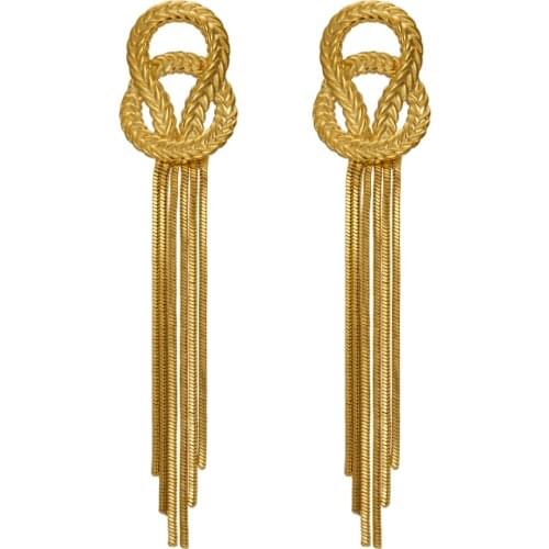 Vintage Earring Snake Chain Knot Earrings for Women Punk Chain Tassel Earring Femme Brincos Gothic Jewelry Hiphop Earring 2020