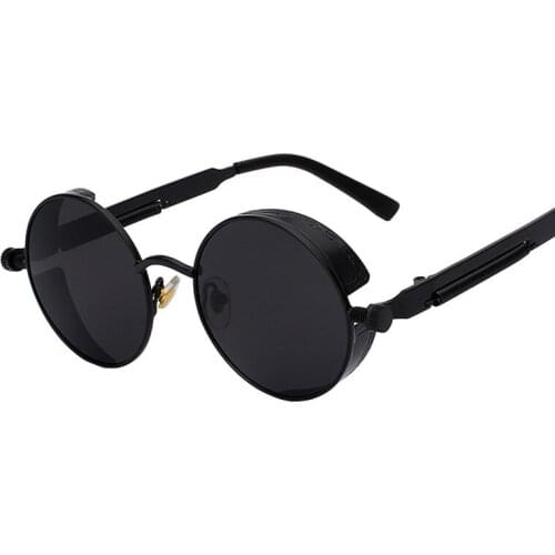 Vintage Women Steampunk Sunglasses Brand Design Round Sunglasses Oculos de sol UV400