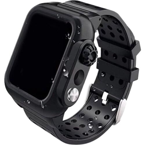 IP65 waterproof case for Watch Series 6/5/4/SE, 360 shockproof, i Watch Built-in Screen Protector PC Case PET Film All
