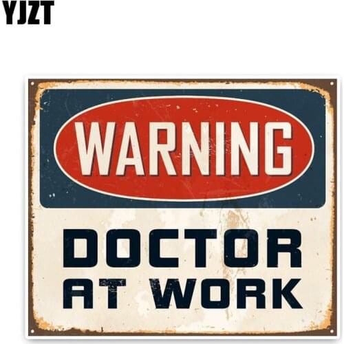 YJZT 10.5*12.7CM Interesting WARNING Doctor AT WORK Accessories Car Stickers Bumper Car Window C30-0181
