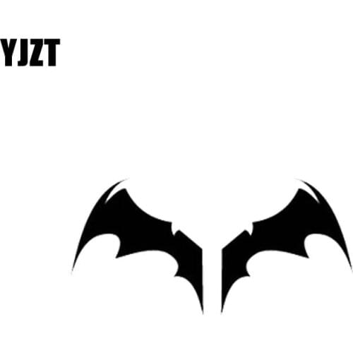 YJZT 11.3*5.5CM Small Cute Halloween Evil Wings Silhoutte Decal Cool Design Car Sticker Black/Silver Covering The Body C20-1439