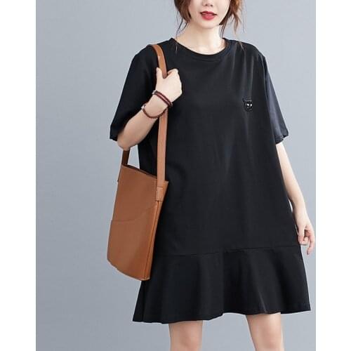 2021 new large size mini dress 6XL-9XL fashion womens lace stitching halter bow ruffled casual dress with bust 148CM