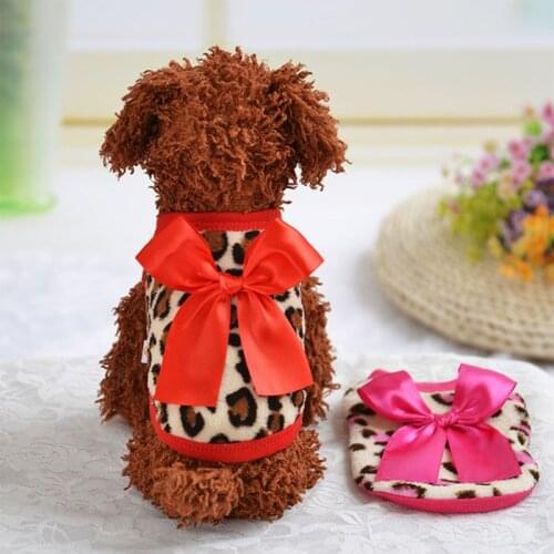 Winter Warm Puppy Pet Dog Cat Coat Fleece Dog Clothes with Bow Tie Jackets Pet Hoodies Chihuahua Pug Bulldog Clothing