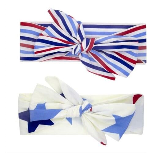 10pcs/lot, 4th Of July Headband For Girls American Flag Striped Kids Patriotic Bow Headbands Independence Day Hair Accessories