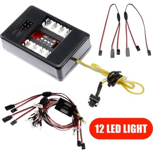 12Pcs/set LED Light Lighting Kit Simulation Flash Lights 3-7V RC Car Light Set Headlight Taillight For 1/10 RC Car Truck
