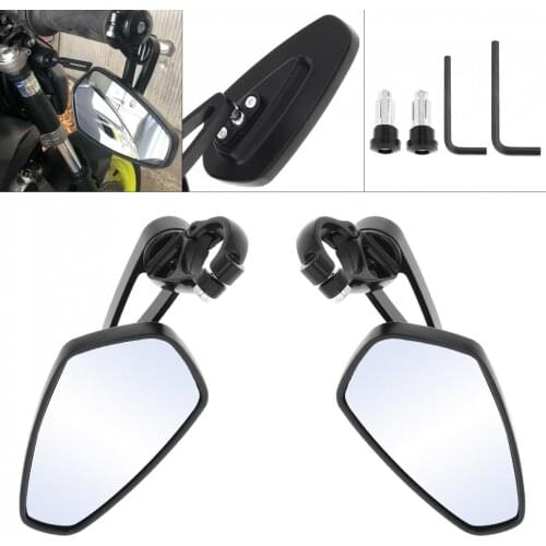 2pcs 15.2CM MZS Motorcycle Bar End Rear Mirrors for Honda GROM MSX125 CB50/Kawasaki Z125 pro Z650 Z750 Z800/Yamaha MT-03 MT-09 F