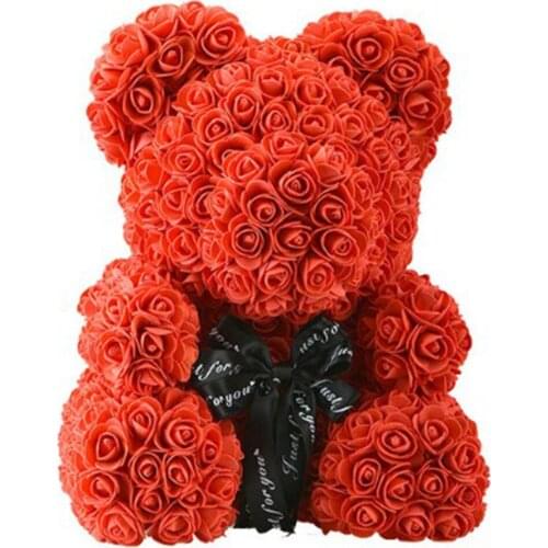 2021 40cm Soap Foam Rose Teddy Bear Artificial Flower In Gift for Girlfriend Christmas Day Valentines Day Gifts Decor Cheap