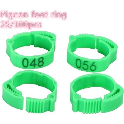25/100 pcs Number Pigeon Leg Poultry Dove Bird Parrot Clip Rings Band Foot Ring Pigeon Supplies