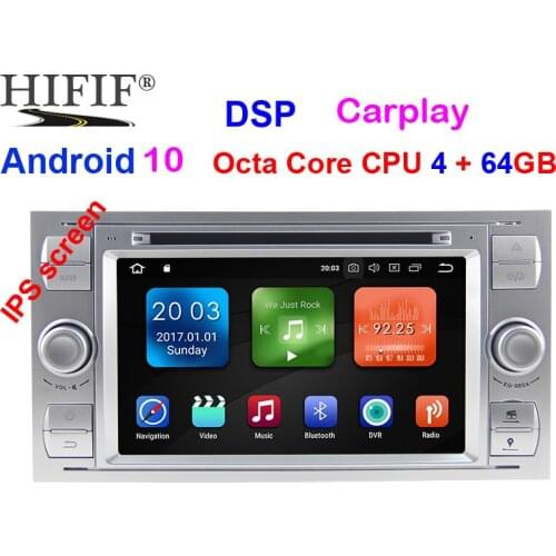 4G+64G 2 Din Android 10 Car dvd Multimedia Player GPS audio For Ford Mondeo Focus Transit C-MAX S-MAX Fiesta auto radio IPS DSP