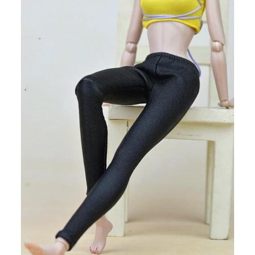 High Quality Handmade Black Elastic Leather Bottoms Pants Trousers For Barbie Doll Clothes Fashion Outfit For 1/6 Dolls Kids Toy