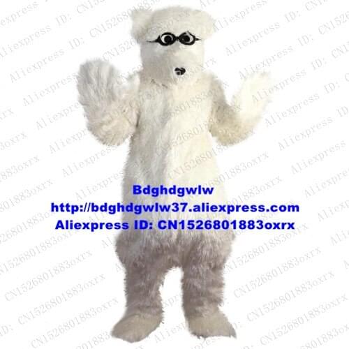 Long Fur White Sea Bear Polar Bear Mascot Costume Adult Cartoon Character Birthday Congratulations Scenic Spot zx649