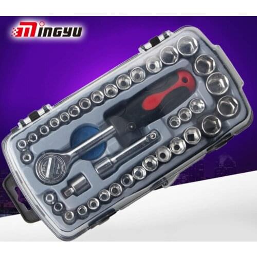 40Pcs 3/8-Inch Ratchet Spanner Socket Wrench Set Drive Bicycle Motorcycle Car Repairing hand Tool Set Common Sockets