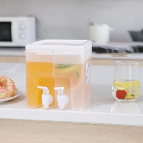 Cold Kettles Cold Water Bucket Bottle Jug with 2 Faucets Iced Beverage Dispensers Refrigerator Drinking Water Dispensers