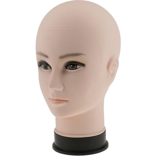 Male Mannequin Head for Wigs Making Wig Display Practice Training Styling Bald Manikin Cosmetology with Mount Hole