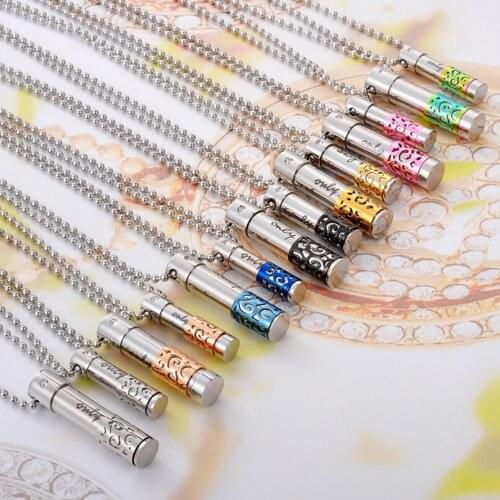 Colorful Couple Stainless Steel Pendant Bottle Necklace Making Jewelry frasco metal pingente Perfume Wholesale 2020