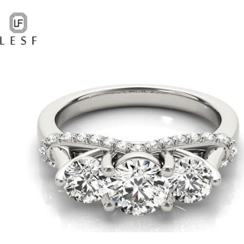 LESF Fashion Jewelry Engagement Vintage Jewellery 5A Zircon stone 925 Sterling silver Wedding Band Ring Free shipping