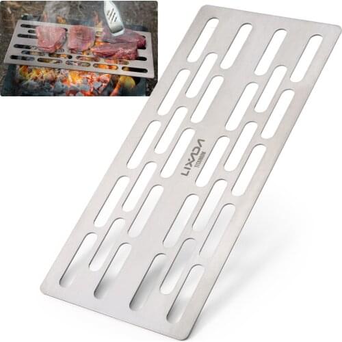 Lixada Titanium Barbecue Grill Lightweight Portable BBQ Grill Plate for Outdoor Camping Hiking Backpacking Picnic Backyard