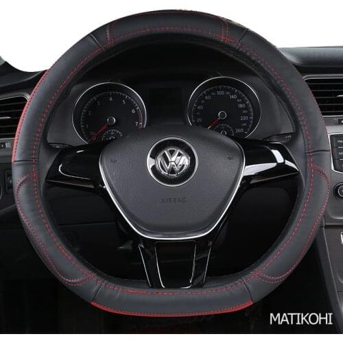 MATIKOHI Carbon Fiber Leather Car Steering Wheel Cover For Lincoln navigator MKZ MKC MKX Nautilus Logs Continental