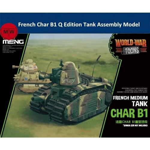 Meng Kids WWT-016 French Char B1 Tank Q Edition Plastic Assembly Model Kits