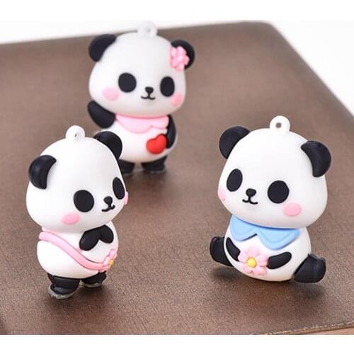 Cartoon Little Panda Pendant Cute Keychain Decoration Epoxy Crafts Ornaments