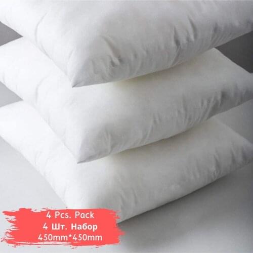 Microfiber Cushion Pack 4*(450mm*450mm) Medium Home Bedding Washable Classic Square Pillow American Style Adults