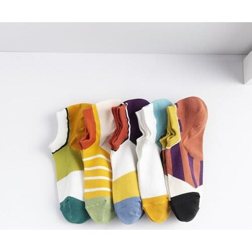2021 New Fashion Color Summer Womens Cotton Casual Socks 1 Pair Cute Kawaii Japanese Style Socks Ankle Crew Socks EU 35-43