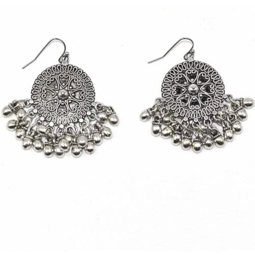 Pendientes Mujer Earings Handmade Ethnic Gypsy Party Jewelry Heavy Metal Chandelier Earrings Beads Tassel Dangle Science