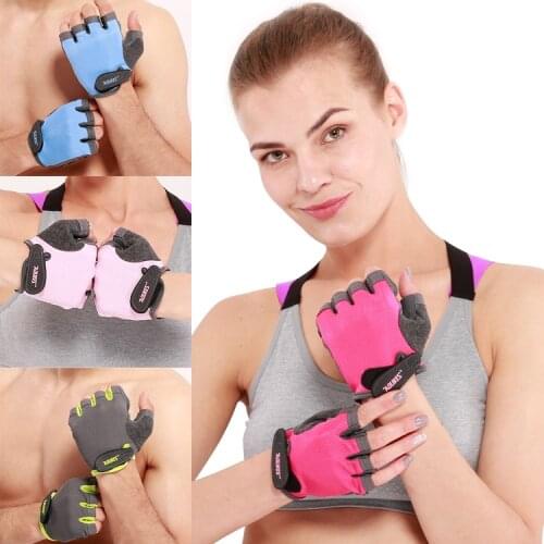 Men & Women Gym Half Finger Gloves Sports Fitness Exercise Training Wrist Silicone Anti-slip Resistance Weightlifting Gloves