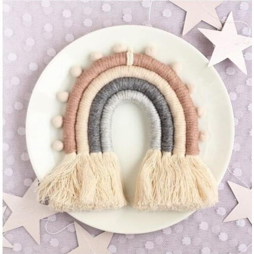 Nordic Rainbow Hanging Kids Room Decoration Rainbow Wall Hanging Decor Scandinavian Children Baby Girl Kids Room Decoration