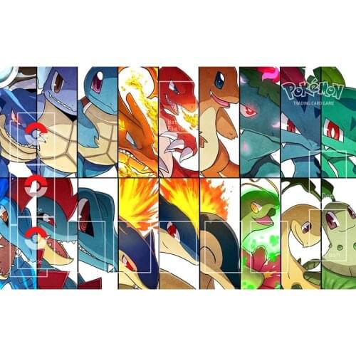 Pokemon Playmat Rubber Pad Adult Gaming Mousepad Party Entertainment Board Game Accessories Bulbasaur Squirtle