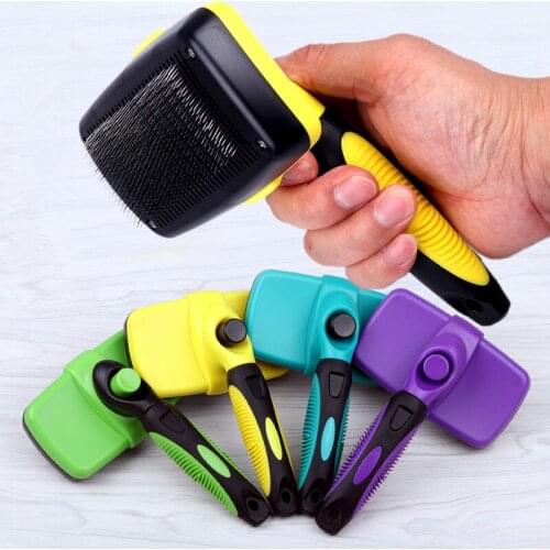 Pet products manufacturers cat and dog grooming needle comb self-cleaning comb larg to float hair hot new comb pet hair remover