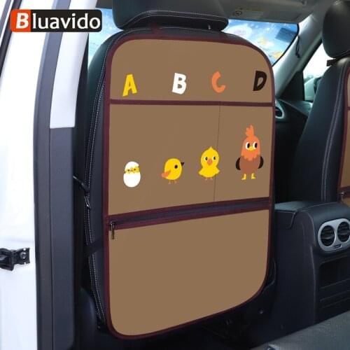 Leather Car Seat Back Anti-Kick Pad with Storage Bag Auto Chair Protector Kick Mats Anti-Dirty Waterproof Cover Interior