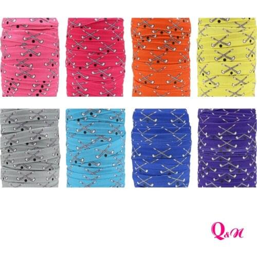 Q&N wholesale/OEM 5/8inch 16mm Curved ball printed folded over elastic FOE for hairbows hair tie free shipping