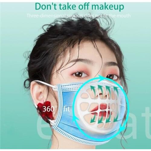 3D Mouth Mask Holder Separate Nose Mouth Support Breathing Assist Inner Cushion Bracket Silicone For Adults Breathable Valve