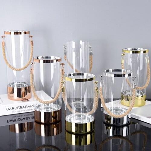 Water Planting Glass Vase Transparent Flower Arrangement Water Bottle Home Desktop Decoration Wedding Plant Decorative Vase Gift