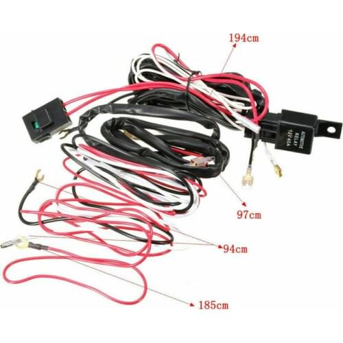LED Off-road Light Wiring Harness Universal Blue LED Fog Light Driving Lamp Wiring Harness Fuse Switch 12V 40A Automotive Wire