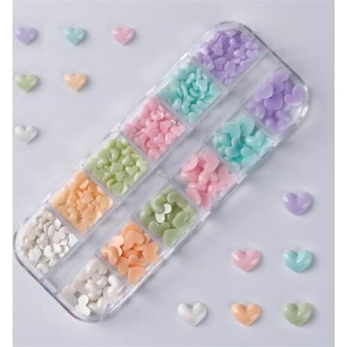 1 set new resin flower nail art decorations heart star beads connectors for diy handmade phone case manicure jewelry accessories