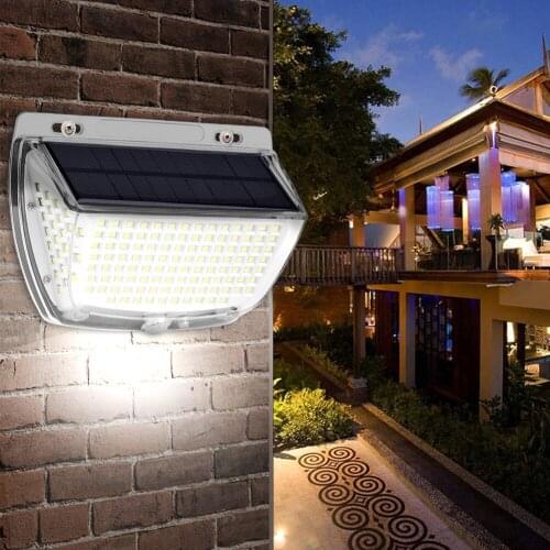Solar Wall Light Outdoor Waterproof 160LED Sensor Light Induction Lamp Control Wall Lamp for Street Courtyard