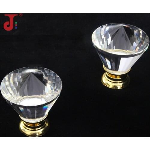 Unique High Quality Single Hole Glass Cabinet Pulls Kitchen Door Handles For Furniture Handle Cabinet Crystal Furniture Handles