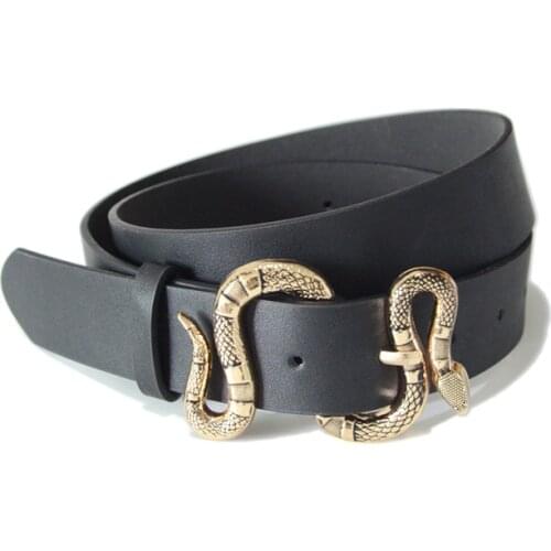 Vintage Snake Buckle Belt for Pu Leather Belt for Ladies Dress Jeans Clothes Accessories Leather Women Belt cinturon mujer Gift