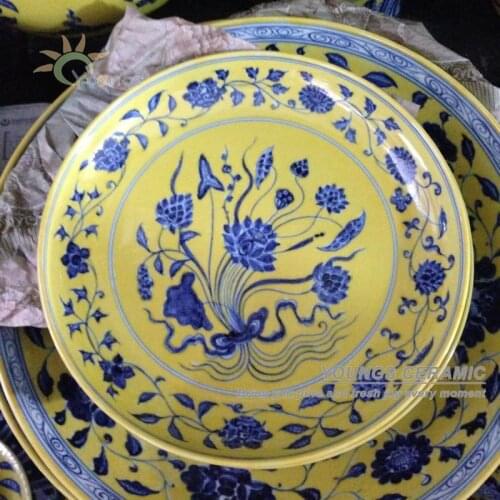 Oriental antiquefty handmaded ceramic porcelain plates for decorative and display