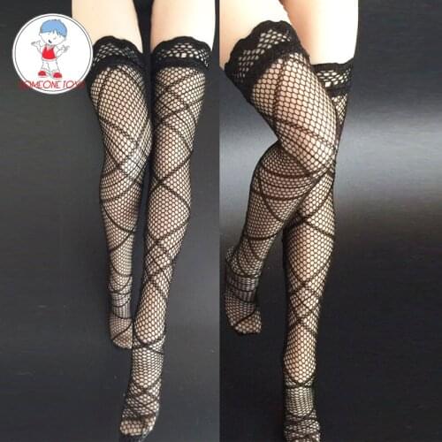 1/6 Scale Female Stockings Socks Fishnet Lace Tights Black for 12 Inches Tbleague Phicen UD 4.0 Seamless Body Figure