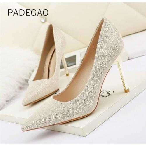 Womens Shoes 2021 Sequined Sexy Club Fashion High Heels Elegant Heels for Women