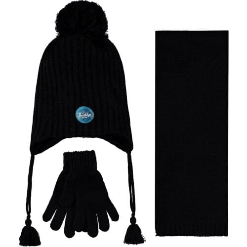 2021 season child beret gloves scarf suit hat knitted baby clothing winter cold warm mens fleece thick suit 4-8 age