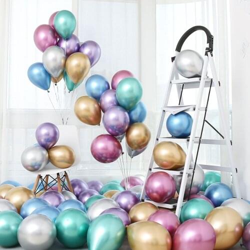 5pcs 12 inch metal balloon golden latex balloon birthday party baby download wedding decoration party balloon