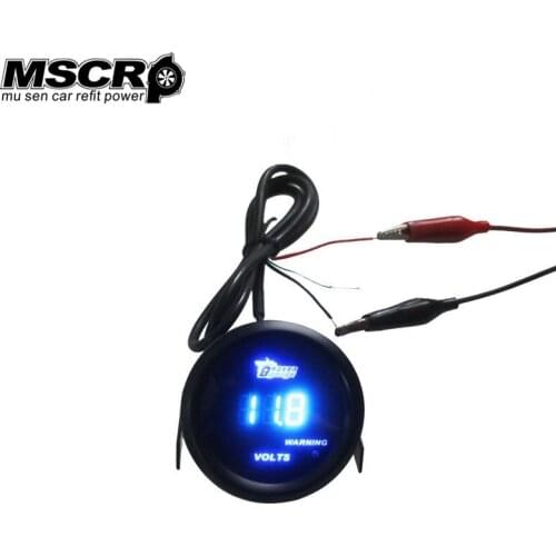 52mm Black Shell blue LED backLight Auto Car motorcycle 12V voltage meter Volt gauge Measurement range 8-18V