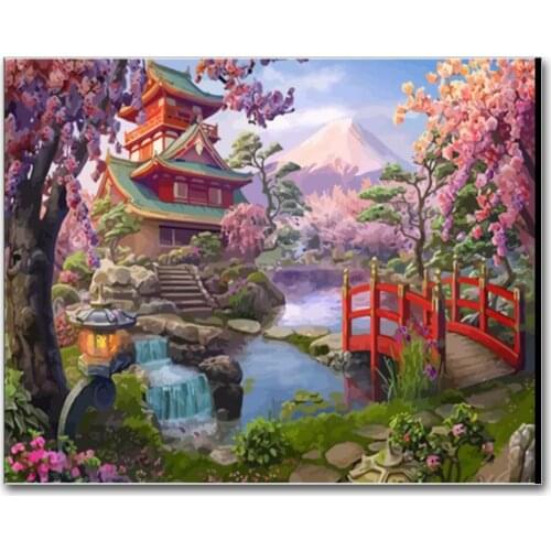 5D Diamond Painting House Full Drill DIY Diamond Embroidery Mosaic Landscape Tree Craft Kit Sale Home Decoration